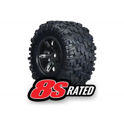 TIRES & WHEELS ASSEMBLED FOR X-Maxx® ( black wheels, Maxx® AT tires, foam inserts) - 2 PCS 